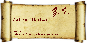 Zoller Ibolya névjegykártya