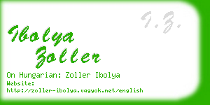 ibolya zoller business card